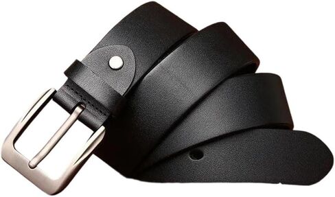 Men's Business Casual Belt - 3.8 cm Solid Cowhide with Needle Buckle in Kuwait