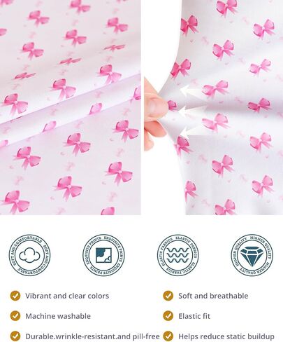 Scrub Caps Women Ponytail – Pink Bow Double-Sided Printed Surgical Hat with Buttons and Sweatband, Soft Nurse Cap for Long Hair, Helps Reduce Static Buildup in Kuwait