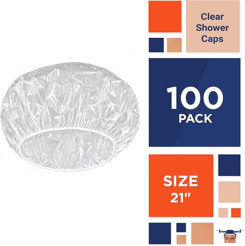 EZGOODZ Shower Caps/PE 0.75 mil/Elastic Stretch Band in Kuwait