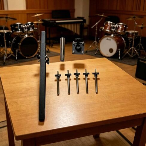 Five Slot Instrument Stand Adjustable Percussion Mounting Rack Metal Frame Musical Equipment for Drummers, Stage , 5-Group Stand in Kuwait
