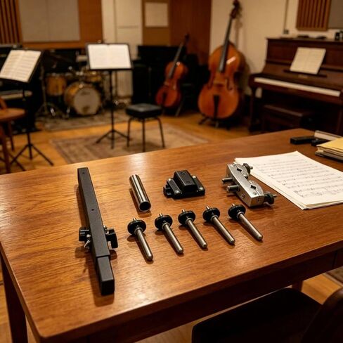 Five Slot Instrument Stand Adjustable Percussion Mounting Rack Metal Frame Musical Equipment for Drummers, Stage , 5-Group Stand in Kuwait