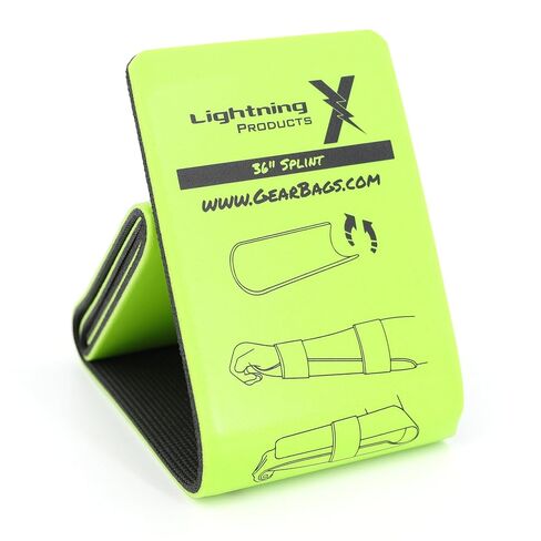 طقم جبيرة طبية ألمنيوم مبطنة من Lightning X - جبيرة ملفوفة مقاس 36 بوصة + 3 جبائر أصابع - أصفر فلوريسنت in Kuwait