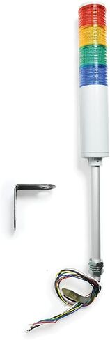 Signaworks LED 4 Stack Tower Light 120 VAC، ثابت ووامض، أحمر/كهرماني/أخضر/أزرق - مصباح برج أندون، عمود ملولب 10 بوصة، صواميل ودعامة زاوية قائمة فقط - سلكية مسبقًا ومجمعة مسبقًا in Kuwait