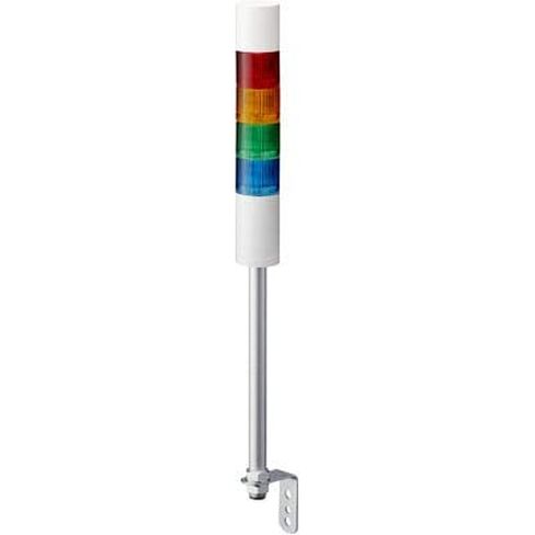 PATLITE LR4-402LJBW-RYGB 24V DC، 4 مكدسات، 40 مم، كهرماني، أزرق، وامض/جرس، أخضر، برج إشارة LED معياري، جسم أبيض فاتح، حامل عمود مع/دعامة على شكل حرف L/كابل، أحمر in Kuwait