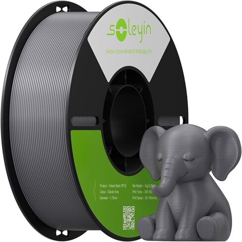 خيوط SOLEYIN PETG 1.75 مم، خيوط طابعة ثلاثية الأبعاد عالية القوة، دقة الأبعاد ± 0.02 مم، بكرة 1 كجم (2.2 رطل)، أبيض in Kuwait