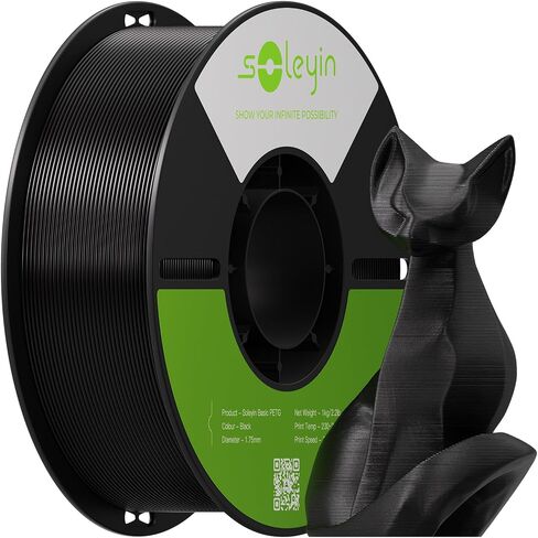 خيوط SOLEYIN PETG 1.75 مم، خيوط طابعة ثلاثية الأبعاد عالية القوة، دقة الأبعاد ± 0.02 مم، بكرة 1 كجم (2.2 رطل)، أبيض in Kuwait