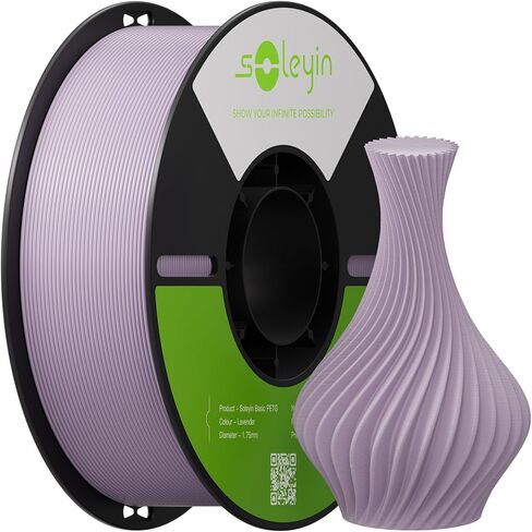 خيوط SOLEYIN PETG 1.75 مم، خيوط طابعة ثلاثية الأبعاد عالية القوة، دقة الأبعاد ± 0.02 مم، بكرة 1 كجم (2.2 رطل)، أبيض in Kuwait