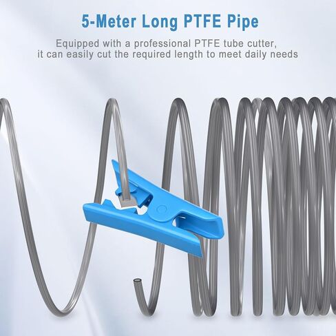5M PTFE Tube for 1.75mm Filament, Star-Shaped Inner Channel Teflon Tubing Low Resistance, Compatible with Bambu Lab A1/P1/X1C, Creality Ender 3/CR-10/K1, Anycubic Mega 3D Printers in Kuwait