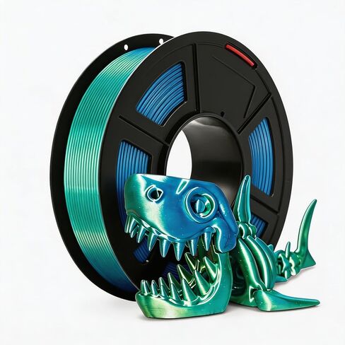 Silk PLA Filament 1.75mm, 3D Printer Filament Dual Color Coextrusion Filament Silk Black red Color Change PLA,250g (pla Silk Rose red Blue) in Kuwait