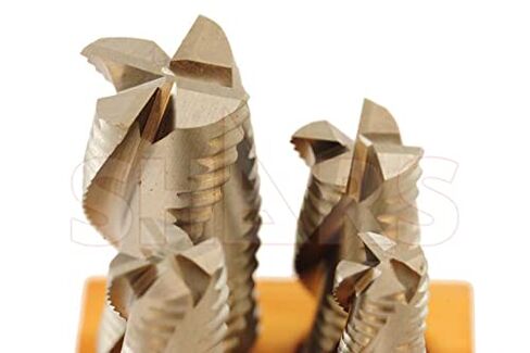 Shars 4 Flute Coarse Tooth M42 Cobalt Roughing Center Cutting End Mill Set 4 pcs 1/2" to 1" 404-9043 P in Kuwait