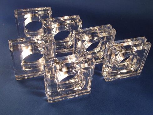 Clear Acrylic Square Beveled Napkin Rings (12), AGW4041 in Kuwait
