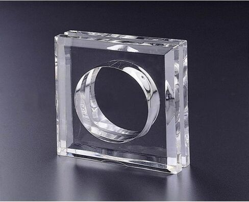 Clear Acrylic Square Beveled Napkin Rings (12), AGW4041 in Kuwait