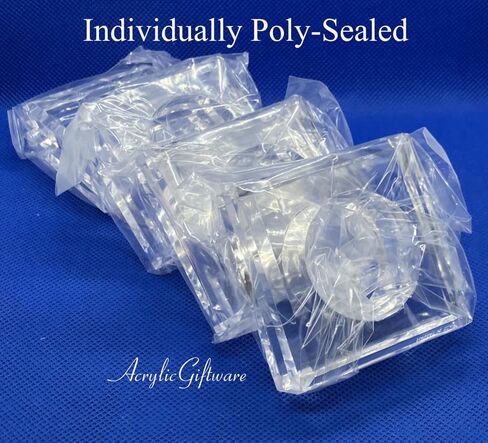 Clear Acrylic Square Beveled Napkin Rings (12), AGW4041 in Kuwait