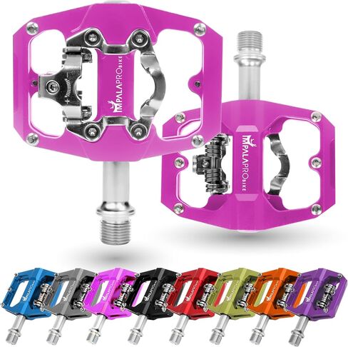 IMPALAPRO - دواسات MTB مختلطة متوافقة مع Shimano SPD - دواسات منصة MTB مختلطة مزدوجة الوظائف ودواسات SPD - DU + محمل مختوم - 9/16 بوصة in Kuwait