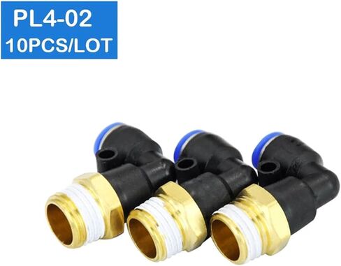 10Pcs PL4-02 1/4 Inch Male Thread To 4mm Elbow Pneumatic Connector Fittings in Kuwait