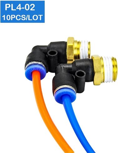 10Pcs PL4-02 1/4 Inch Male Thread To 4mm Elbow Pneumatic Connector Fittings in Kuwait