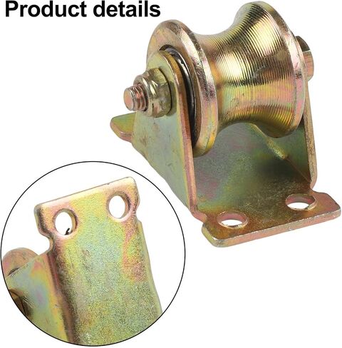 1.2 Inch V-Groove Steel Caster Wheel with 441 lbs Load Capacity, U-Shaped Pulley Block for 3-10 mm Rope, Machines, Trolleys, Gym and Outdoor Work, Gold with 4 Self-Tapping Screws in Kuwait