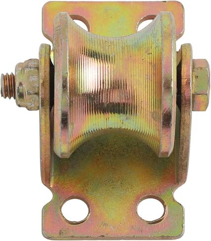 1.2 Inch V-Groove Steel Caster Wheel with 441 lbs Load Capacity, U-Shaped Pulley Block for 3-10 mm Rope, Machines, Trolleys, Gym and Outdoor Work, Gold with 4 Self-Tapping Screws in Kuwait