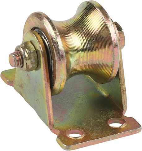 1.2 Inch V-Groove Steel Caster Wheel with 441 lbs Load Capacity, U-Shaped Pulley Block for 3-10 mm Rope, Machines, Trolleys, Gym and Outdoor Work, Gold with 4 Self-Tapping Screws in Kuwait