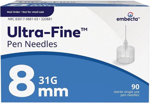 BD Ultra-Fine Short Pen Tips, 31G x 8mm, 90 Count in Kuwait