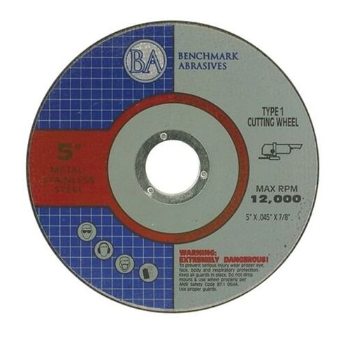 Benchmark Abrasives 5" Cut Off Wheel Pro Metal Self-Sharpening Steel Cutting Wheel 0.045" Thick 7/8" Arbor, Angle Grinder Cutting Wheel, Aggressive Cutting of Aluminum Grinding Wheel - 200 Pack in Kuwait
