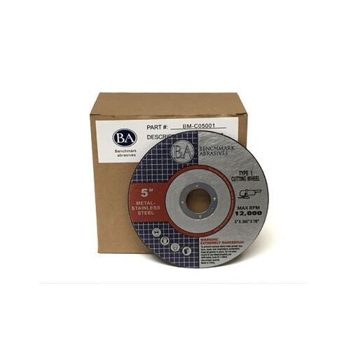 Benchmark Abrasives 5" Cut Off Wheel Pro Metal Self-Sharpening Steel Cutting Wheel 0.045" Thick 7/8" Arbor, Angle Grinder Cutting Wheel, Aggressive Cutting of Aluminum Grinding Wheel - 200 Pack in Kuwait