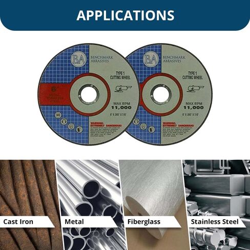 Benchmark Abrasives 5" Cut Off Wheel Pro Metal Self-Sharpening Steel Cutting Wheel 0.045" Thick 7/8" Arbor, Angle Grinder Cutting Wheel, Aggressive Cutting of Aluminum Grinding Wheel - 200 Pack in Kuwait