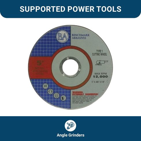 Benchmark Abrasives 5" Cut Off Wheel Pro Metal Self-Sharpening Steel Cutting Wheel 0.045" Thick 7/8" Arbor, Angle Grinder Cutting Wheel, Aggressive Cutting of Aluminum Grinding Wheel - 200 Pack in Kuwait
