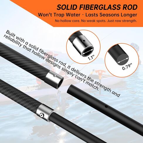 itayak 8.39'/12.3' Shallow Water Anchor Pole (Gloves Included) | Solid Fiberglass, Hook-Handle, 316 Stainless Tip, Mud Anchor Pole for Fishing Kayak in Kuwait