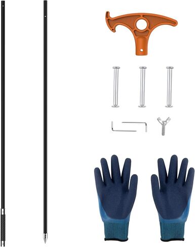 itayak 8.39'/12.3' Shallow Water Anchor Pole (Gloves Included) | Solid Fiberglass, Hook-Handle, 316 Stainless Tip, Mud Anchor Pole for Fishing Kayak in Kuwait