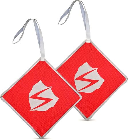 2PCS 11.5" x 11.5" Truck Safety Flags, Weatherproof High Visibility Reflective Warning Flag with Reinforced Edges 600D Oxford Heavy Duty Red Cargo Flags for Truck Trailer Towing Oversized Load Kayak Canoe in Kuwait