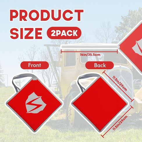 2PCS 11.5" x 11.5" Truck Safety Flags, Weatherproof High Visibility Reflective Warning Flag with Reinforced Edges 600D Oxford Heavy Duty Red Cargo Flags for Truck Trailer Towing Oversized Load Kayak Canoe in Kuwait