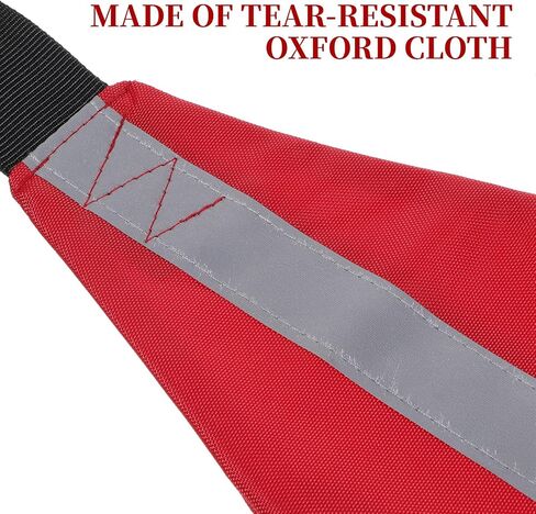 2 PCS Safety Travel Flag for Kayak, Red Warning Flags with Webbing High Visibility Trailer Warning Flags Kayak Accessories for Towing Canoes Truck(Gray Reflective Strips) in Kuwait
