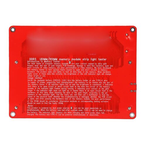 Hyuduo DDR5 Memory Tester 2 in 1 UDIMM RDIMM RAM Memory Diagnostic Analyzer with LED Indicator Dual Power Supply Type C for Desktop Server Computer Repair in Kuwait