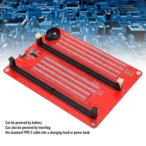 Hyuduo DDR5 Memory Tester 2 in 1 UDIMM RDIMM RAM Memory Diagnostic Analyzer with LED Indicator Dual Power Supply Type C for Desktop Server Computer Repair in Kuwait