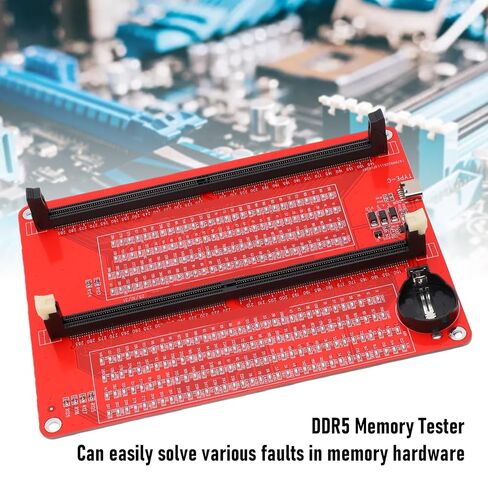 Hyuduo DDR5 Memory Tester 2 in 1 UDIMM RDIMM RAM Memory Diagnostic Analyzer with LED Indicator Dual Power Supply Type C for Desktop Server Computer Repair in Kuwait
