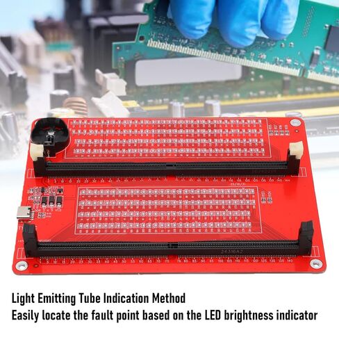 Hyuduo DDR5 Memory Tester 2 in 1 UDIMM RDIMM RAM Memory Diagnostic Analyzer with LED Indicator Dual Power Supply Type C for Desktop Server Computer Repair in Kuwait