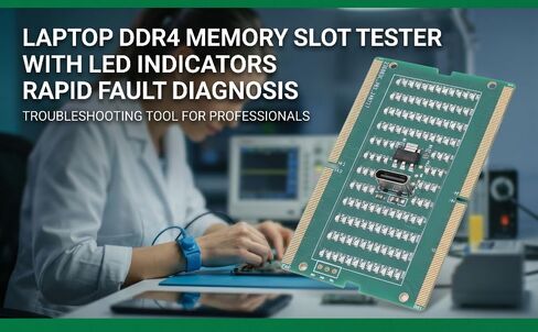 جهاز اختبار فتحة ذاكرة اللوحة الأم للكمبيوتر المحمول Cuifati DDR4، مع أضواء مؤشر LED لسهولة استكشاف الأخطاء وإصلاحها والكشف السريع عن أخطاء الدائرة المفتوحة، لفنيي تكنولوجيا المعلومات وإصلاح الكمبيوتر in Kuwait
