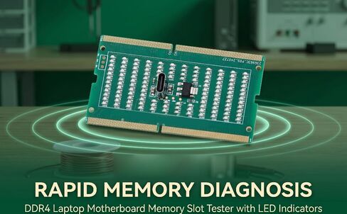 جهاز اختبار فتحة ذاكرة اللوحة الأم للكمبيوتر المحمول Cuifati DDR4، مع أضواء مؤشر LED لسهولة استكشاف الأخطاء وإصلاحها والكشف السريع عن أخطاء الدائرة المفتوحة، لفنيي تكنولوجيا المعلومات وإصلاح الكمبيوتر in Kuwait