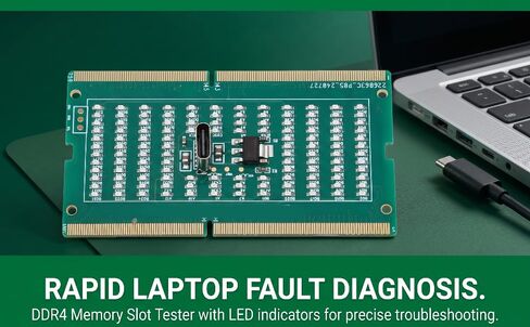 جهاز اختبار فتحة ذاكرة اللوحة الأم للكمبيوتر المحمول Cuifati DDR4، مع أضواء مؤشر LED لسهولة استكشاف الأخطاء وإصلاحها والكشف السريع عن أخطاء الدائرة المفتوحة، لفنيي تكنولوجيا المعلومات وإصلاح الكمبيوتر in Kuwait