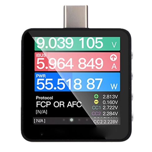 جهاز اختبار Sorandy USB C مع 20 بت ADC، دقة 0.00002V 0.00003A ARM Cortex M4 192 ميجا هرتز، جهاز اختبار مع مستشعر جاذبية شاشة IPS 1.54 بوصة لـ PD3.1 QC5.0 SCP AFC SVOOC in Kuwait