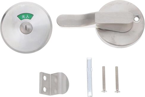 Stainless Steel Privacy Indicator Lock with Rotating Occupied Vacant Bolt for Public Bathroom Stall Door, Toilet Partition Latch Hardware for Commercial Restrooms in Kuwait