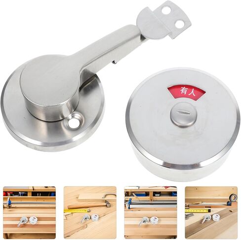STOBAZA Stainless Steel Privacy Door Indicator Lock for Bathroom Toilet Restroom Commercial Privacy Latch with Vacant Occupied Sign for Public Restroom Partitions in Kuwait