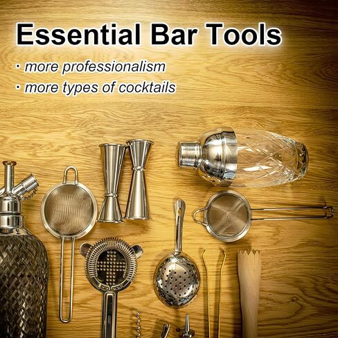 3-in-1 Cocktail Strainer Set, Includes Julep, Hawthorne, Fine Mesh Strainer, Food Grade 304 Stainless Steel, Complete Set Covering All Cocktail Straining Techniques, Essential Home Bar Tools in Kuwait