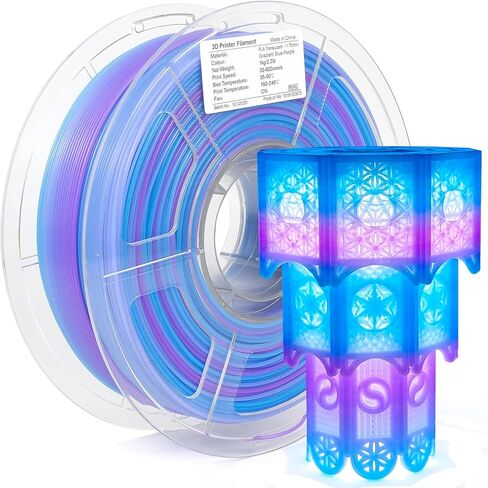 iSANMATE Rapid Translucent PLA Filament 1.75mm, Multicolor Rainbow PLA, Dimensional Accuracy ±0.02mm, 1kg Spool-Blue Purple in Kuwait