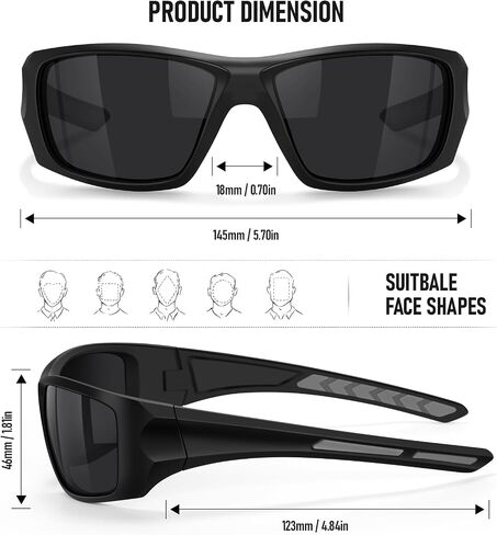 Sports Polarized Sunglasses for Men UV400 Wrap Around Sun Glasses for Fishing Driving Running Cycling Golf in Kuwait