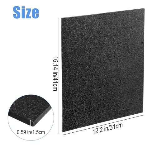 2Pcs ABS Plastic Sheet 12"x16", 1/4 Inch Thick, High Tensile Impact Strength Moldable Plastic Sheet, Black Rigid Thermoplastic Textured Front & Smooth Back for Home Decor,Handicrafts in Kuwait
