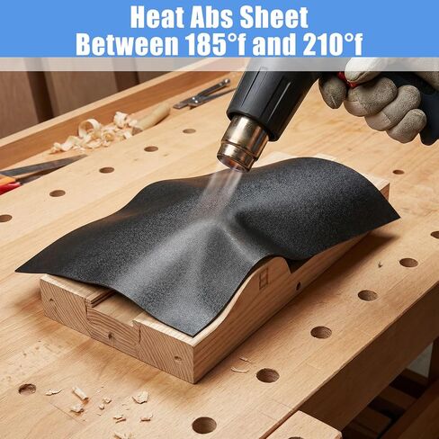 2Pcs ABS Plastic Sheet 12"x16", 1/4 Inch Thick, High Tensile Impact Strength Moldable Plastic Sheet, Black Rigid Thermoplastic Textured Front & Smooth Back for Home Decor,Handicrafts in Kuwait