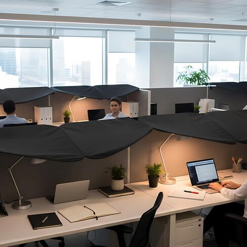 Foldable Privacy Panel, 59 in / 150 cm Office Cubicle and Desk Shade for Blocking Light, Portable Desk Shade for Cubicle to Reduce Glare, Easy Install Cubicle Shade for Overhead Light in Kuwait