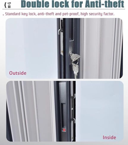 Brown Blackout Accordion Folding Door Screen - Aluminum Interior Privacy Door with Lock & Key, 44x80in Folding Closet Partition for Bedrooms & Front Door Privacy Solution in Kuwait